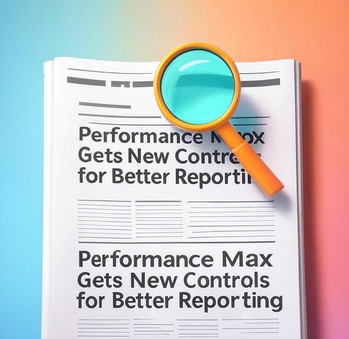 A newspaper and a magnifying glass over a colorful background, symbolizing a deep look into Performance Max controls just got a huge upgrade. Finally take charge of your campaigns with new brand exclusions, better reporting, and more. See what's changed.